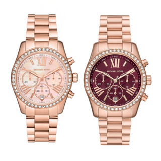 【MICHAEL KORS】璀璨鑽圈氣勢女錶 MK7242(粉色)/MK7275(酒紅色) 38mm 現代鐘錶
