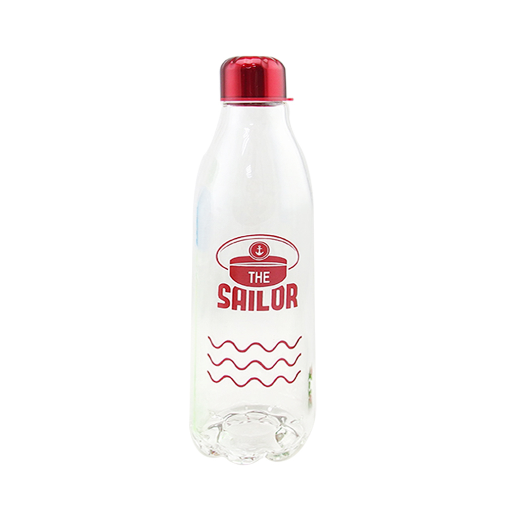 【OMORY】海洋水晶可樂玻璃瓶(附帆布袋)600ML-紅色