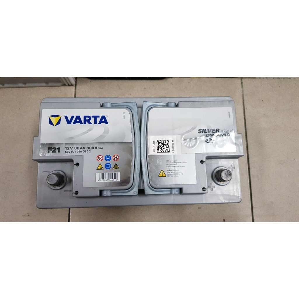 (二手中古電池) VARTA F21 LN4 AGM80 免保養汽車電池 數值漂亮，品項優 同58014