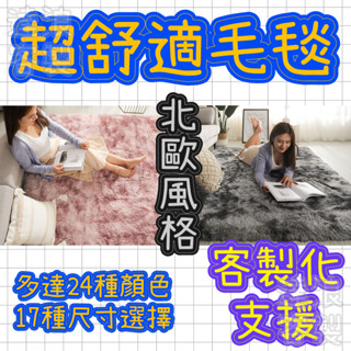 達浪客製 北歐ins風地毯 長毛地毯 珊瑚絨地毯 絨毛大地毯 客廳房間臥室床邊毯 加厚毛地毯 絨毛地毯 絲毛床邊墊可客製