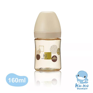 KUKU酷咕鴨 PLUS PPSU防脹氣仿親餵奶瓶(300ml/160ml)/KU⁺-仿親餵奶嘴-寬口十字-雙入