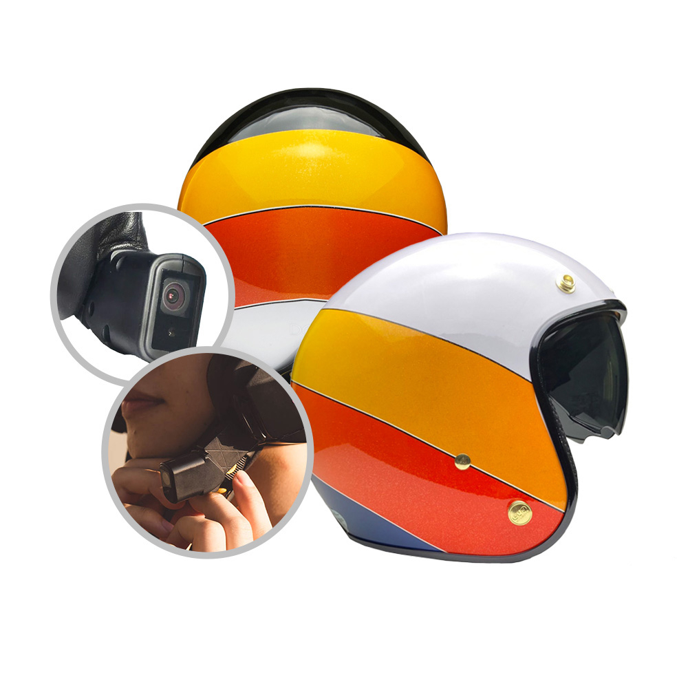 IminiDV X4 EVO 內建式 安全帽 行車記錄器 彩虹 騎士帽 亮面 記錄器 3/4罩安全帽 內墨鏡
