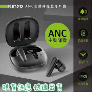 【品華選物】KINYO ANC主動降噪藍牙耳機(BTE-3995)IPX5防水 藍芽5.2 觸控感應 耳機 情人節 降噪