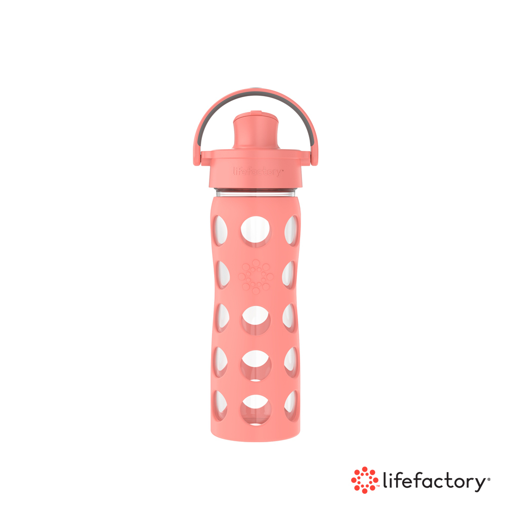 【lifefactory】哈密瓜橘 掀蓋玻璃水瓶475ml(AFCN-475-MLOR)