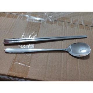 (台北雜貨店) #304不銹鋼餐具組 (四方筷+圓湯匙)筷.匙身皆打印304 厚實.質感佳