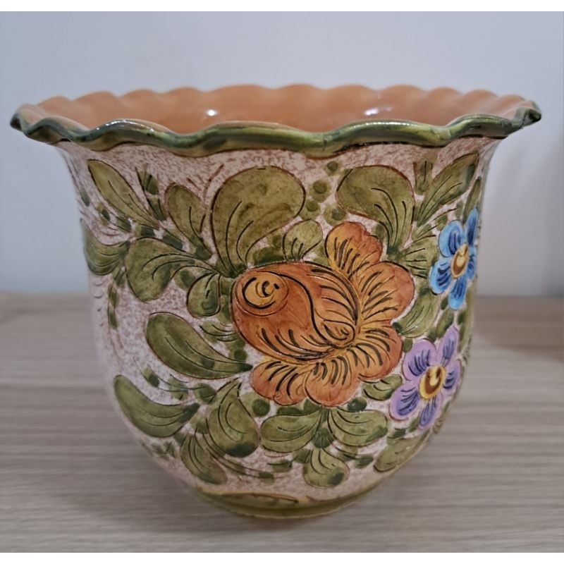 花瓶，手繪花瓶，義大利德魯塔 Deruta 手繪陶製花瓶