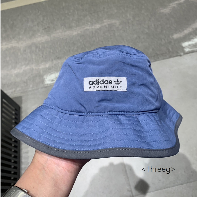 Threeg💫ADIDAS ADVENTURE 漁夫帽 立體有型 可折疊收納 帽子 遮陽 藍色 HM1778
