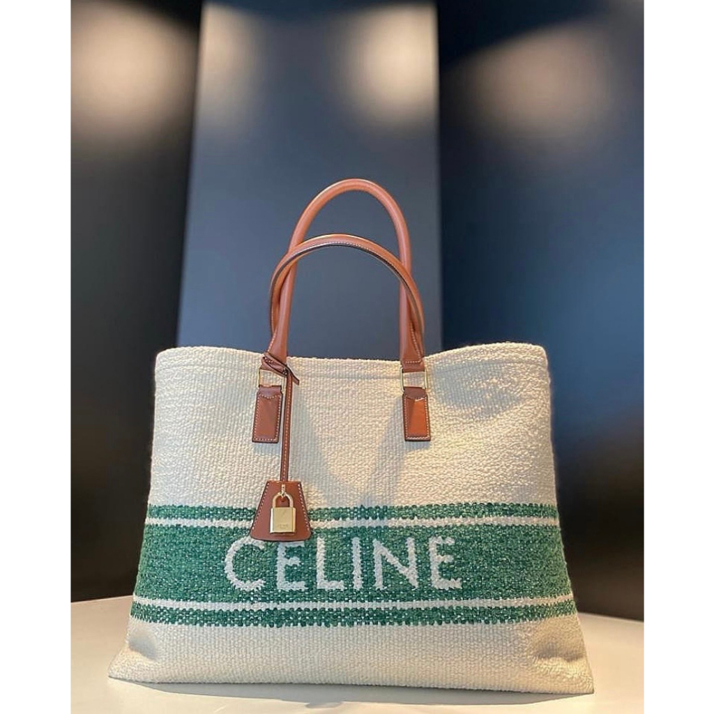 Celine Soleil 紡織和小牛皮橫式Cabas包