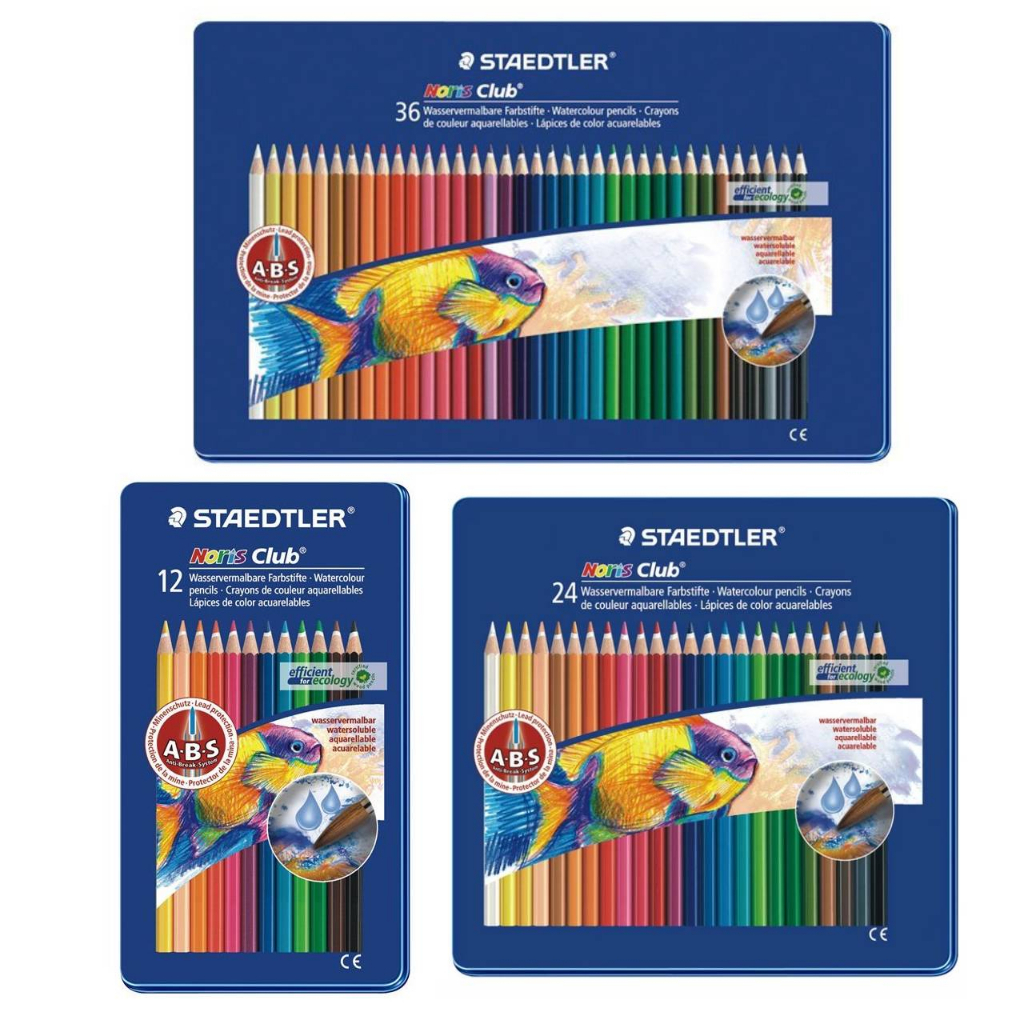 STAEDTLER 施德樓 ABS 水性 色鉛筆 12色 24色 36色 藍 鐵盒 MS14410【金玉堂文具】