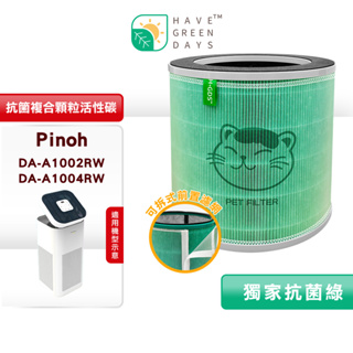 綠綠好日 適 PINOH 品諾 DA-A1002RW A1004RW 抗菌 HEPA 濾芯 複合圓柱