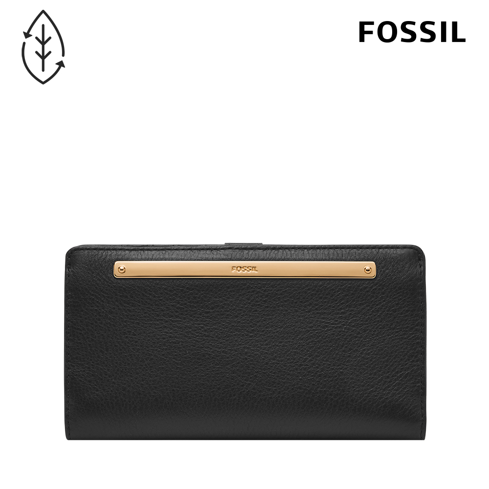 【FOSSIL 官方旗艦館】Liza  輕巧型真皮零錢袋長夾-黑色 SL7891G001