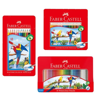 【King PLAZA】Faber-Castell 輝柏 六角 水彩 色鉛筆 12色 24色 36色 紅 鐵盒 附水彩筆