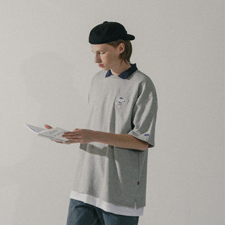 【WV PROJECT】Track Patch 翻領短袖T-Shirt 22SS 灰色