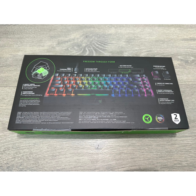 Razer 雷蛇 BlackWidow V3 Mini 黑寡婦蜘蛛65%機械式鍵盤 幻影布丁鍵帽版 綠軸 英文