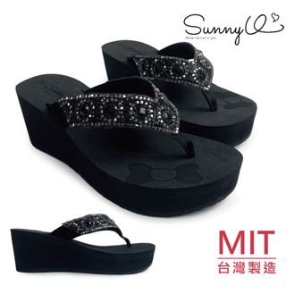 女鞋 SUNNYQ 增高超厚底水鑽寬帶拖鞋 SQ-918
