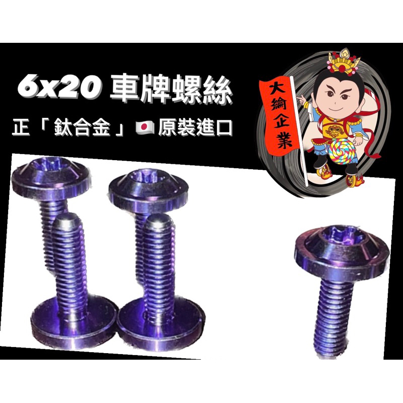 大綸國際🌍 貿易進口「 鈦合金 」螺絲 6x20  鈦螺絲🔩 ［ 鈦合金螺絲 車牌螺絲 ］