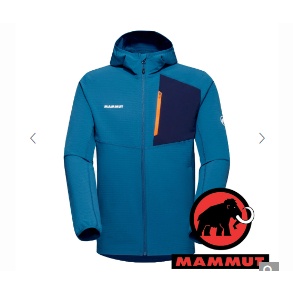 【MAMMUT 長毛象】Madris男刷毛連帽軟殼外套 『深冰藍』1014-03841 戶外 露營 登山 外套 保暖 禦