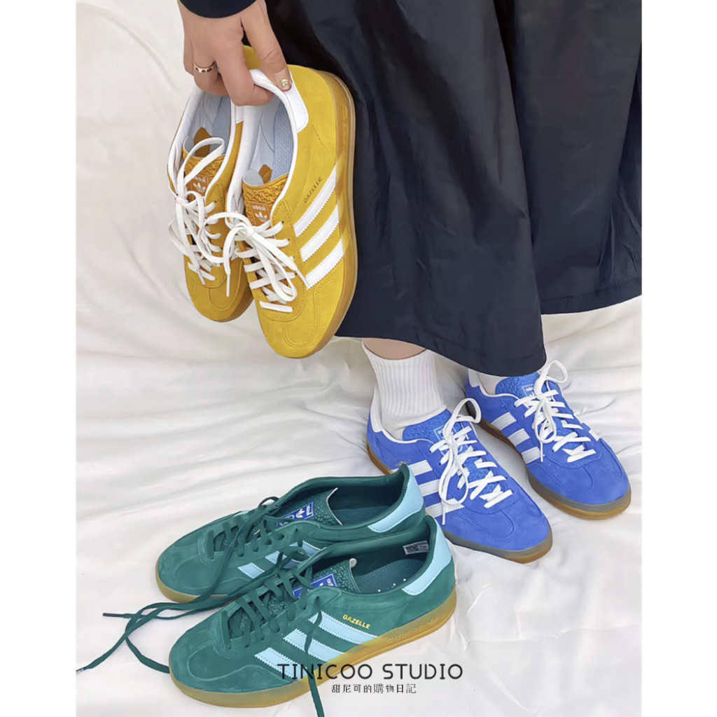 TINI- Adidas Originals Gazelle Indoor 黃白 藍白 緑 HQ8716 HQ8717