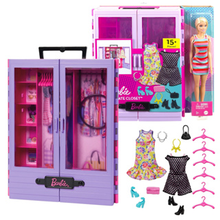 全家樂玩具 MATTEL Barbie 芭比 芭比閃亮造型衣櫃【含娃娃】芭比娃娃