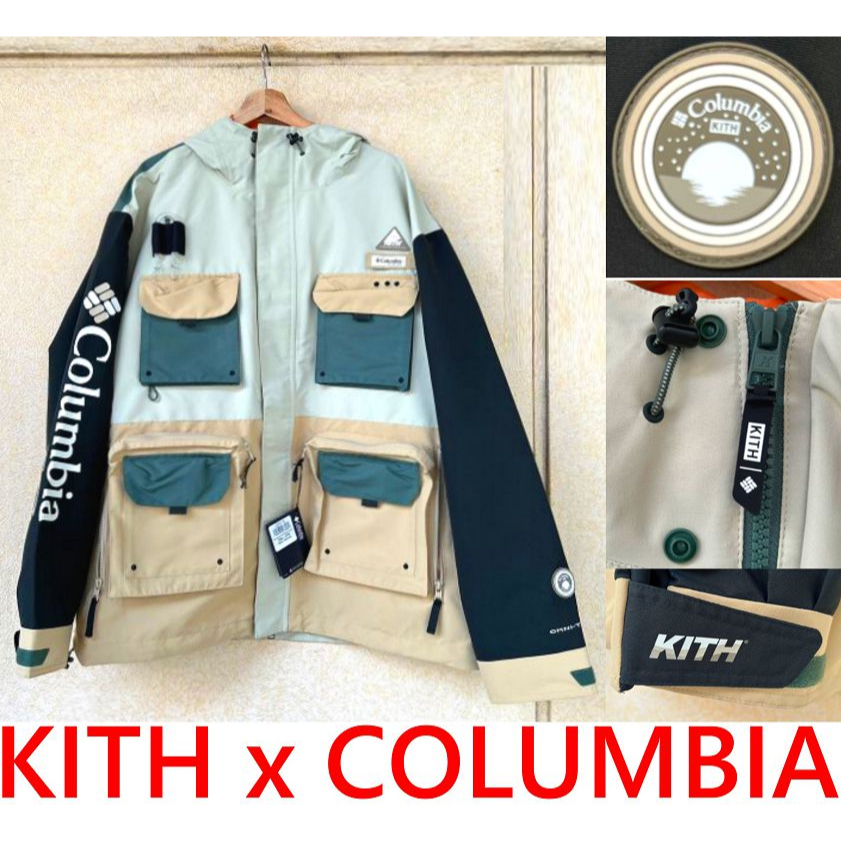 BLACK全新KITH x Columbia哥倫比亞GORE-TEX等級OUTDOOR防水釣魚風衣外套夾克