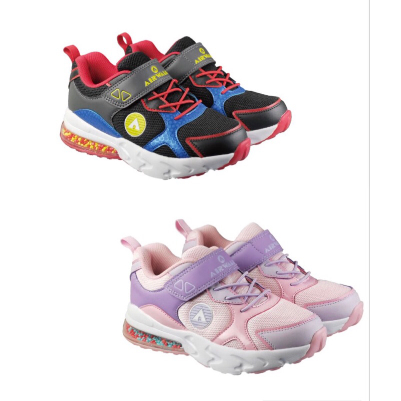 AIRWALK 兒童系列 童鞋 超寬楦 氣墊 緩震顆粒 都會訓練慢跑鞋 運動鞋