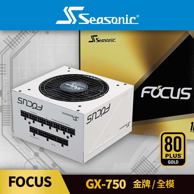 海韻 Seasonic FOCUS GX-750 白色 金牌/全模 電源供應器