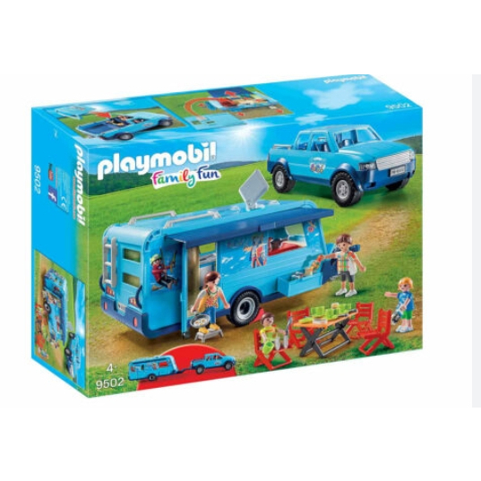 全新 Playmobil 9502 魔比樂園皮卡車與露營車 PM9502