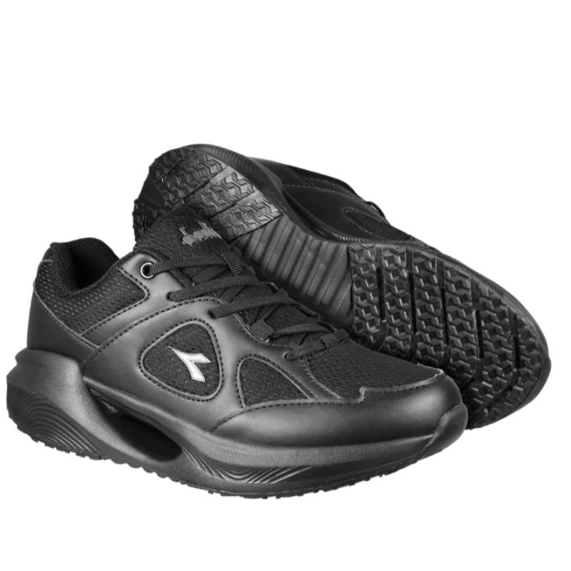 【DIADORA】女 輕量透氣 厚底增高 止滑耐磨運動鞋 寬楦 慢跑鞋 黑灰(DA33663)