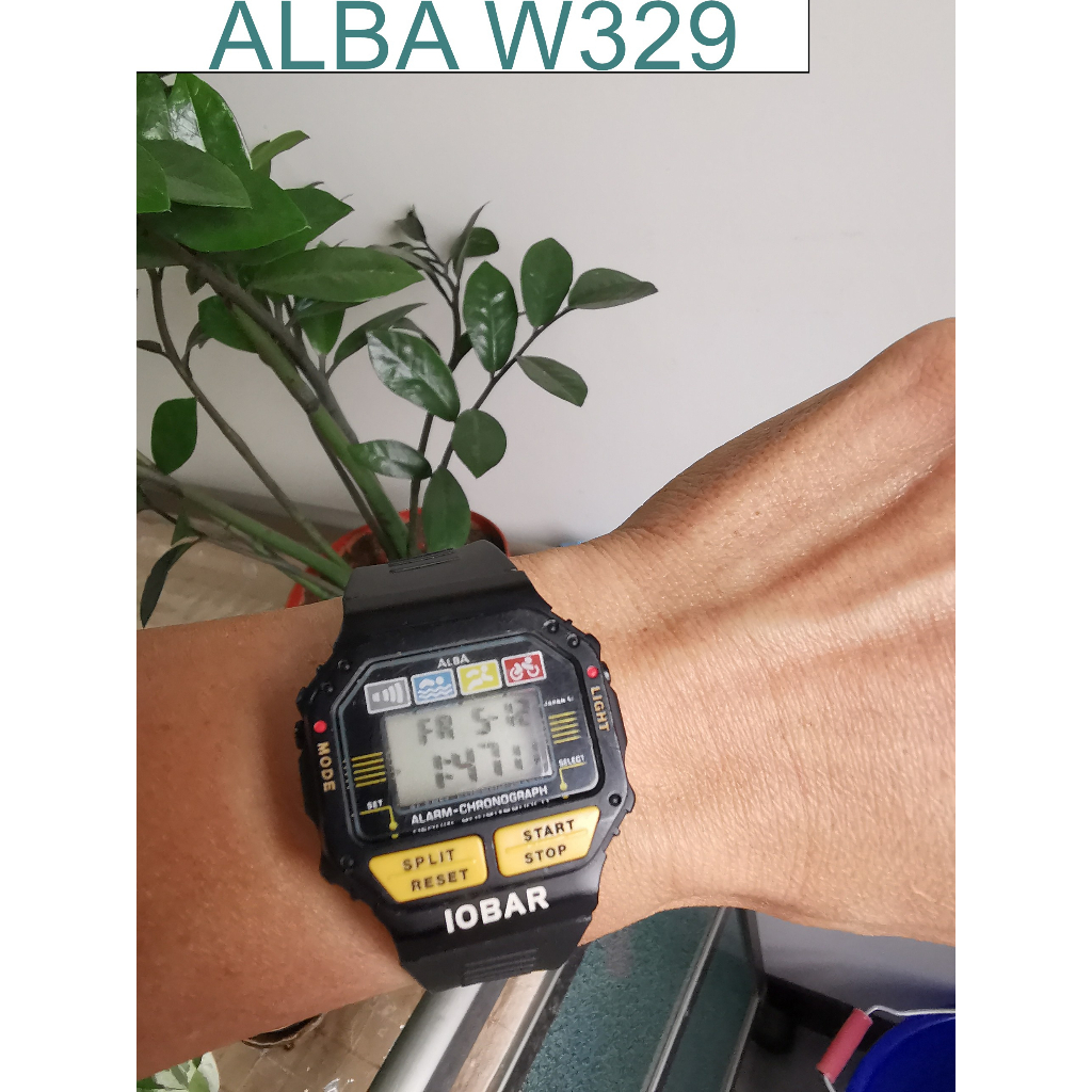稀有罕見1990年代ALBA/seiko集團 W329 液晶顯示石英運動潛水錶 二手良品 #374