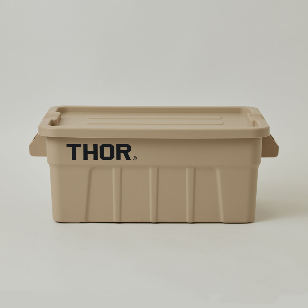 THOR BOX 沙色 多功能層疊方形 收納箱 (附蓋) 53L H5768【新竹皇家THOR53L-brown】