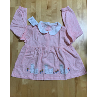 [全新] Little maven 可愛圓領 粉色 條紋洋裝上衣