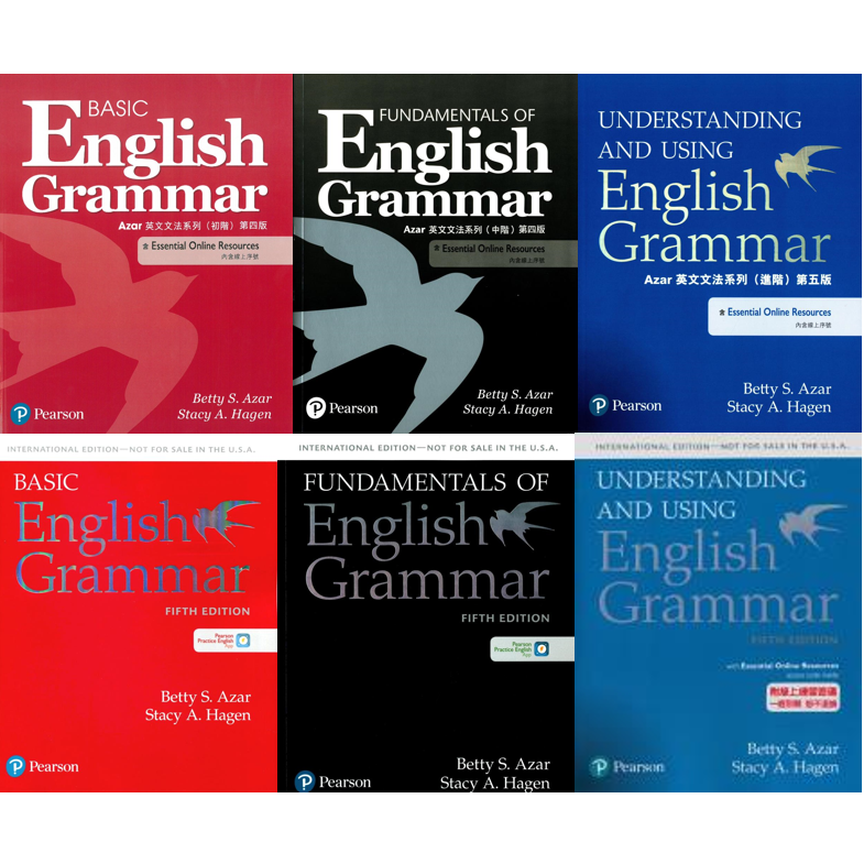 【現貨】AZAR-Basic/Fundamentals of/Understanding and Using English Grammar 系列(紅黑藍)(初階/中階/進階)(原文版)(英漢版)(含電子檔解答)&lt;華通書坊/姆斯&gt;
