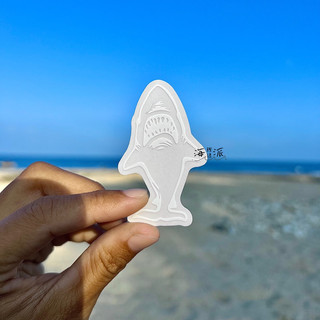 海派- 海洋系列 04 JAW大白鯊 透明底防水貼紙
