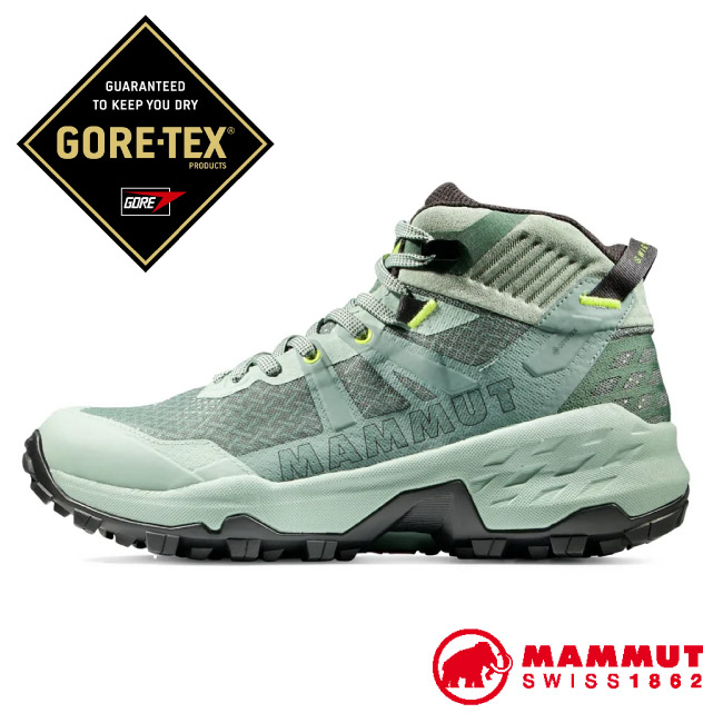 【MAMMUT 長毛象】女款 輕巧耐用多功能鞋Sertig II Mid GTX.登山健行_玉石綠/深玉石綠_04840