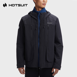 HOTSUIT 男裝連帽風衣-礦物黑-513231301-MD
