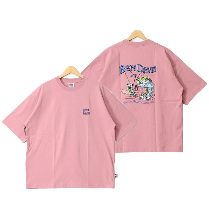 BEN DAVIS 23580021-17 FISHING EMB TEE 電繡圖像 短T (深粉色) 化學原宿