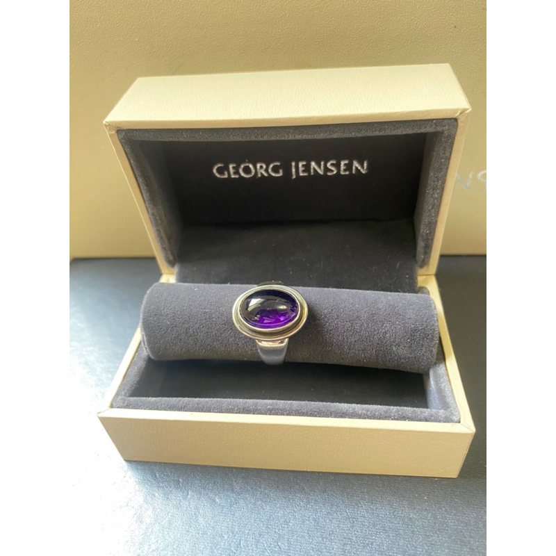 Georg Jensen喬治傑生丹麥製絕版#46B紫水晶戒指