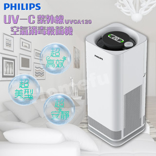【PHILIPS飛利浦】UV-C紫外線HEPA空氣消毒殺菌機/中白殺UVCA120 飛利浦UVC殺菌燈管人機共存空氣清淨