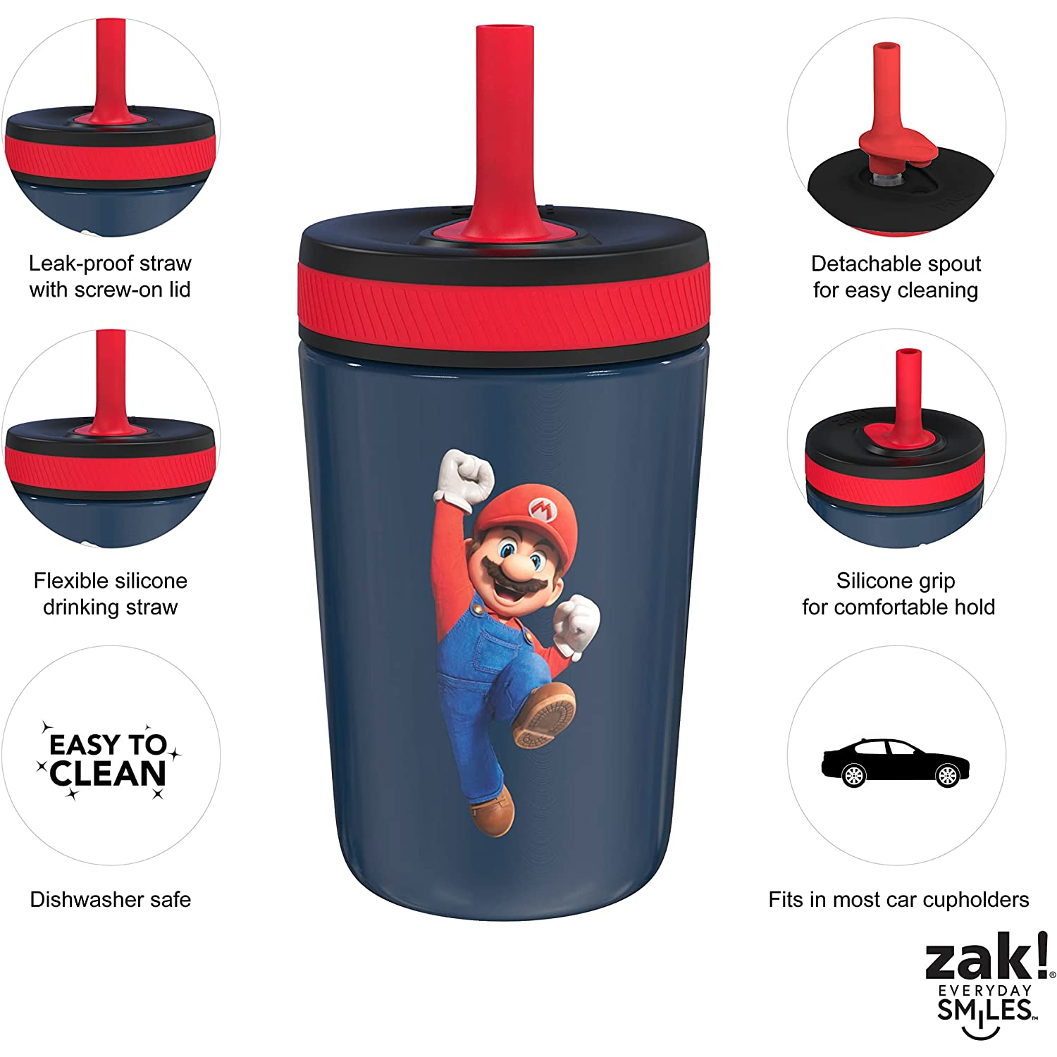 預購 350ML不鏽鋼 🚀空運🚀美國Super Mario 超級瑪利歐 兒童水杯 吸管水壺 吸管水杯 保溫 保冰 保溫杯