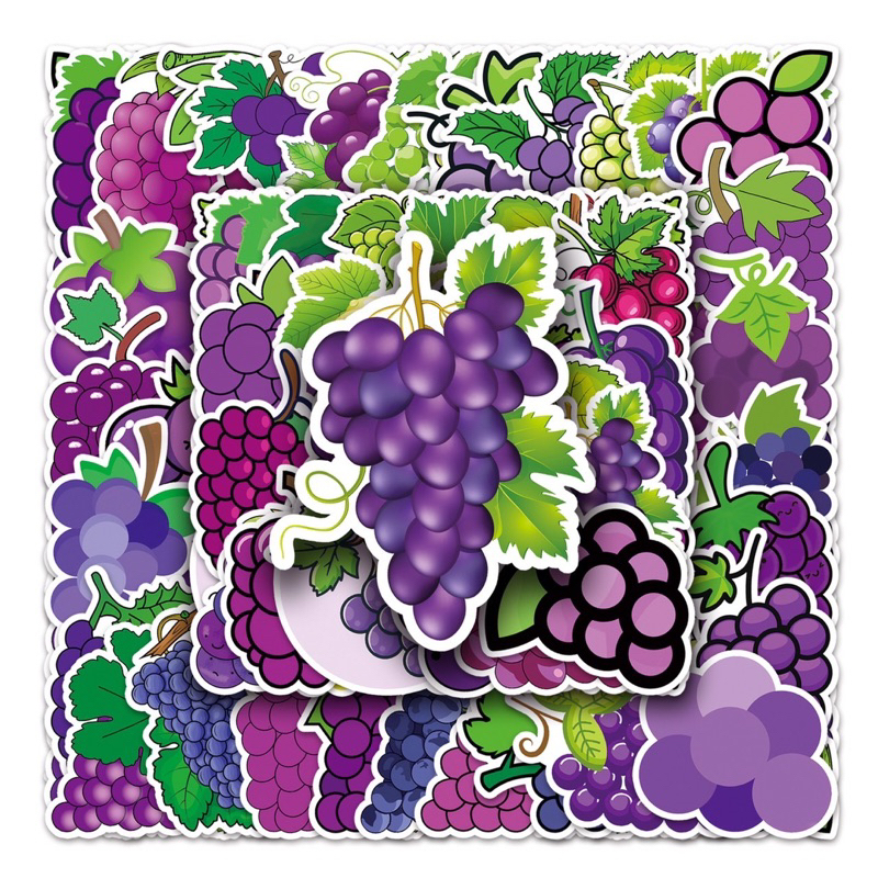 ❤️水果系列❤️可愛 葡萄 防水貼紙 塗鴉貼紙 車貼 可貼行李箱、筆電、滑板、安全帽、保溫瓶、機車、磁磚