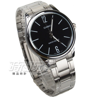 CASIO卡西歐 MTP-V005D-1B 簡約指針男錶 不銹鋼錶帶 防水手錶 學生錶 黑面【時間玩家】