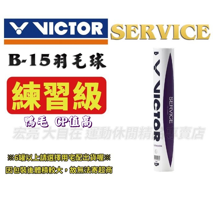 [大自在體育用品] 附發票 VICTOR 勝利 SERVICE 羽球 練習球 練習級 羽毛球 穩定 CP值高 B-15