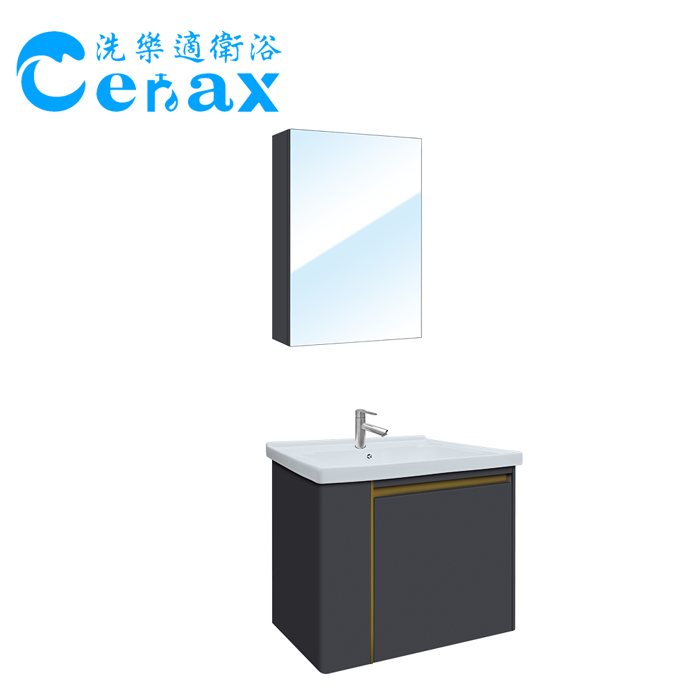 【CERAX洗樂適衛浴】Laister 萊斯特60CM瓷盆不鏽鋼浴櫃組 不鏽鋼鏡櫃100%防水(ST5722/6048)