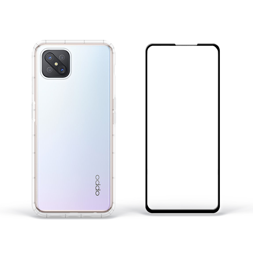 Meteor OPPO Reno4 Z 5G 手機保護超值2件組(透明空壓殼+鋼化膜)