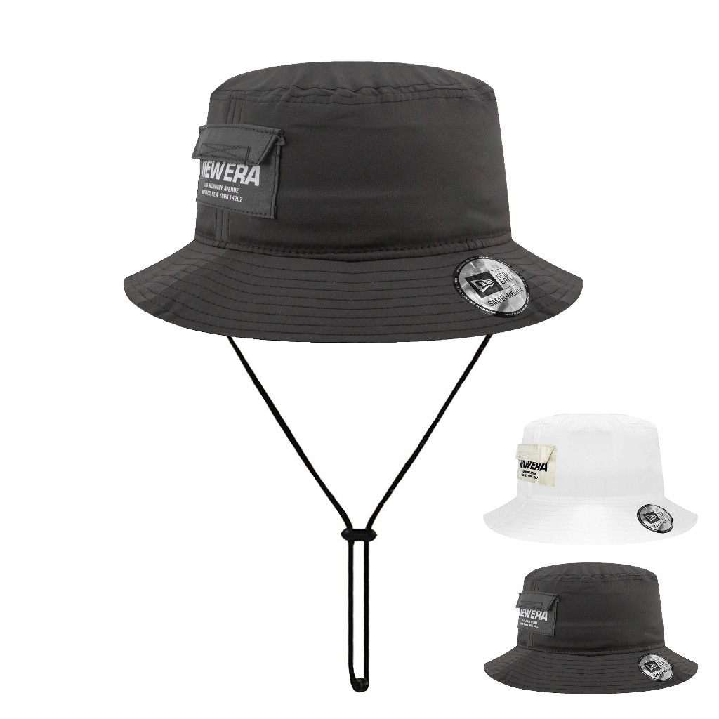 NEW ERA 反光漁夫帽 探險帽 POCKET HEX TECH 黑/白 口袋漁夫帽 平頂漁夫帽【TCC】