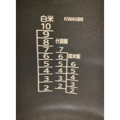 附發票 [TIGER虎牌] JKW-A18R 虎牌 10人份原裝內鍋 (內鍋刻字KWA18R)