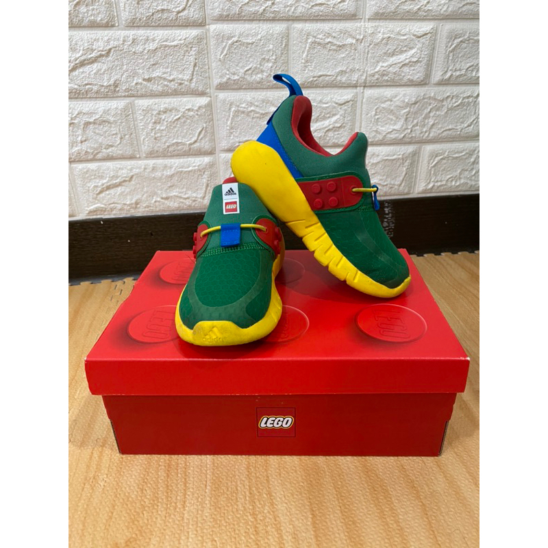 （保留中勿下標）二手 正品 Adidas 聯名 LEGO 運動球鞋 小童 綠色 15.5公分