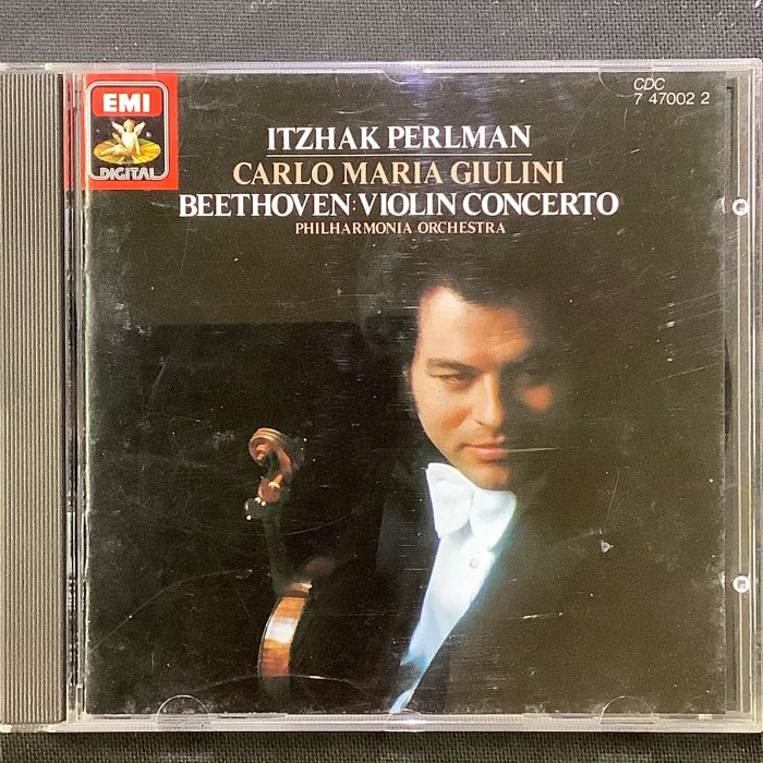 Beethoven貝多芬-小提琴協奏曲 Perlman帕爾曼/小提琴 Giulini朱里尼/指揮 舊版老西德版無ifpi