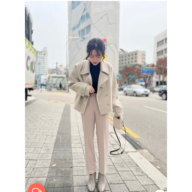 W Korea 正韓服飾 修腿神褲1.0 琥珀雙釦 全新 M號
