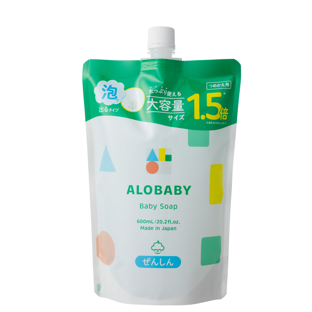 日本 ALOBABY 寶寶晚安洗髮沐浴乳 補充包 600ml (3in1慕斯)【金寶貝】